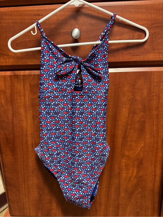 Vineyard Vines Other - Vineyard Vines Navy One-Piece with Red Star Print and Back Bow